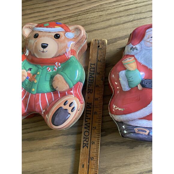 Vintage 1980s Cookie Tins Cookies Are A Bare Necessity Santa Collectible Tin - Picture 4 of 5